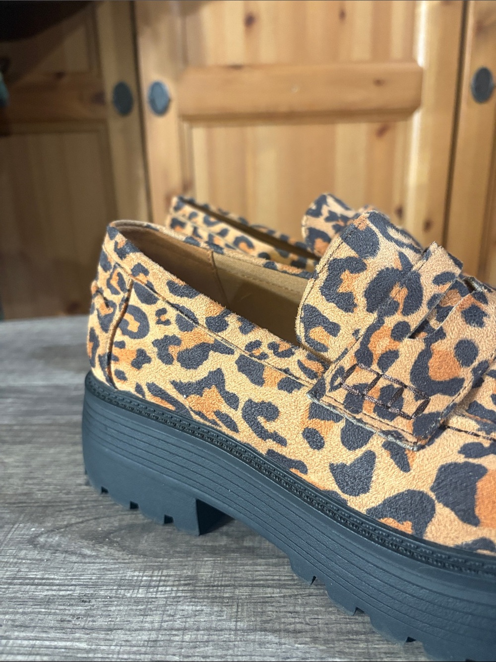 ASOS MEN Leopard Print Platform Loafers - Chunky Black Sole - Picture 6 of 12